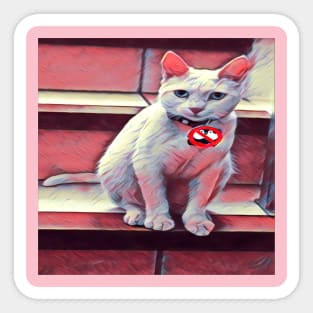 WHITE CAT PROTECTOR Sticker